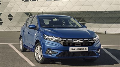 Uus sinine Dacia Sandero uus logo uus identiteet